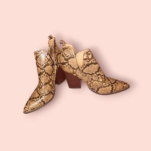 Snakeskin Patterned Ankle Boots